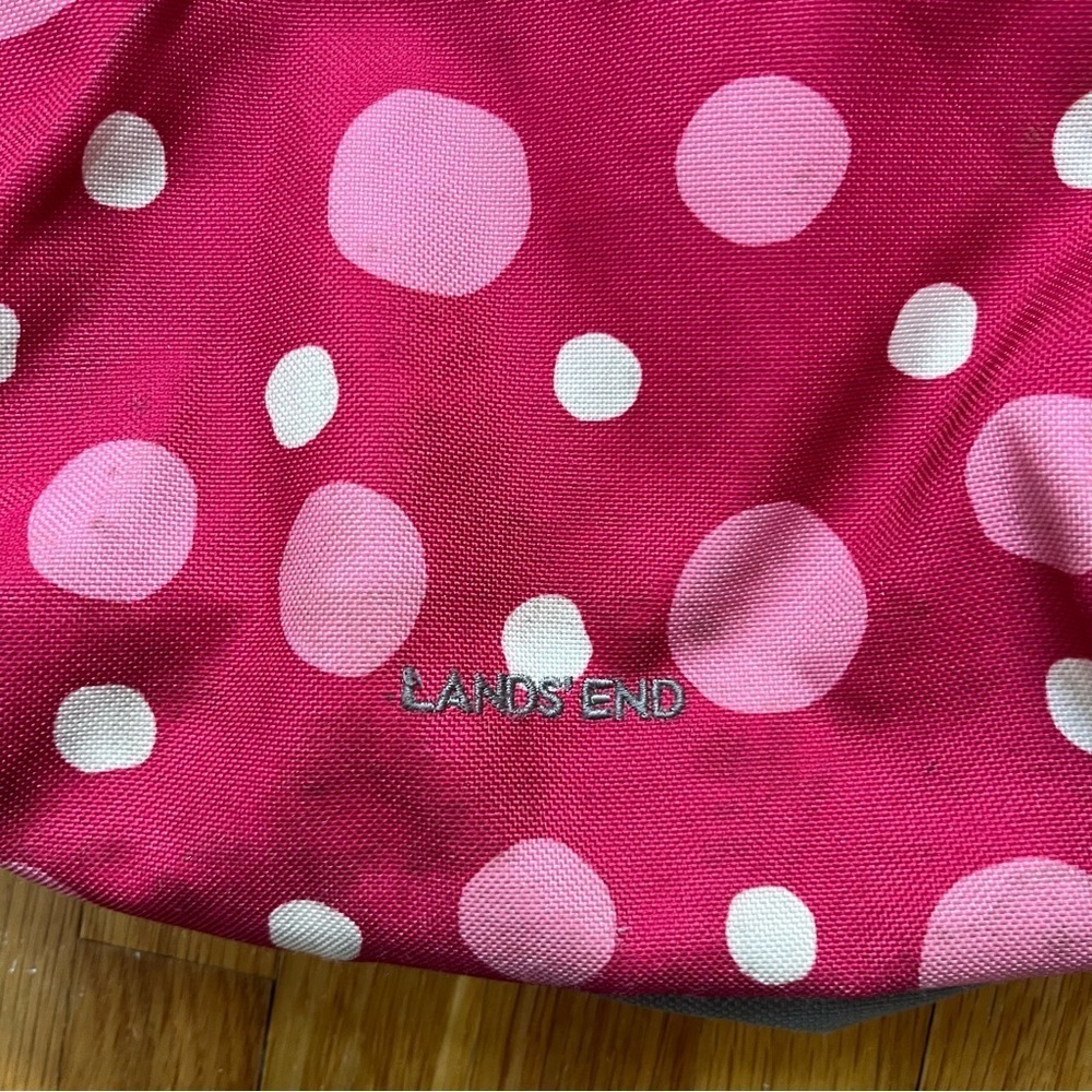 Lands’ End Classmate Girls Pink Polka Dot Initial “CW” Backpack - Picture 8 of 13